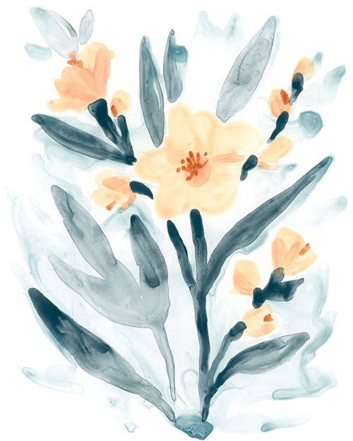 Indigo And Blush Bouquet II Poster Print - June Erica Vess