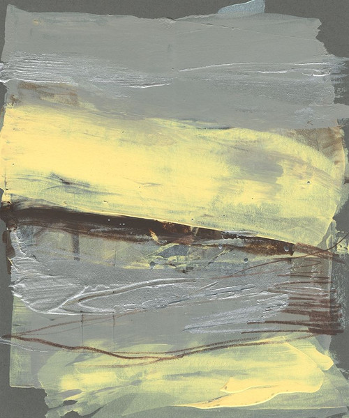 Lemon and Silver Swipe II Poster Print - Jennifer Goldberger