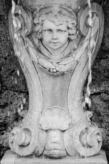 Black and White Fountain Detail III Poster Print - Laura DeNardo