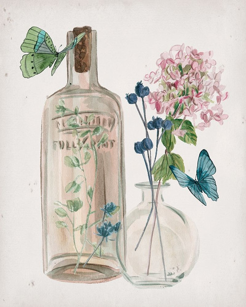 Butterflies and Flowers I Poster Print - Melissa Wang