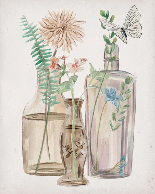 Butterflies and Flowers II Poster Print - Melissa Wang