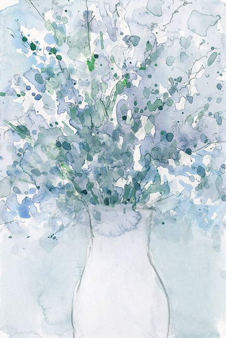 Powder Blue Arrangement in Vase I Poster Print - Samuel Dixon