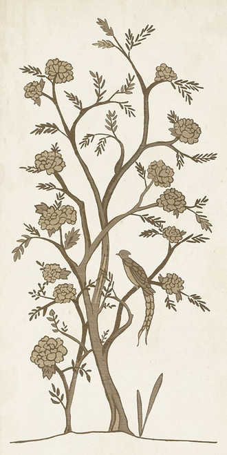 Custom Sepia Chinoiserie I Poster Print - Chariklia Zarris