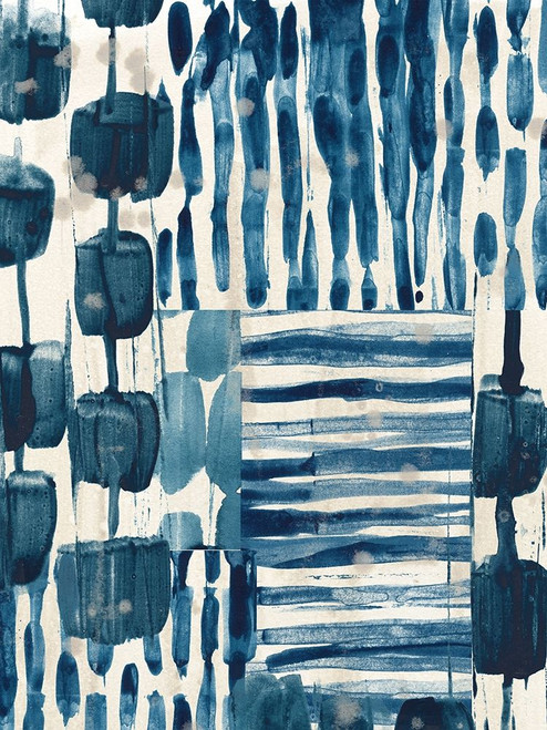 Indigo Patchwork III Poster Print - June Erica Vess