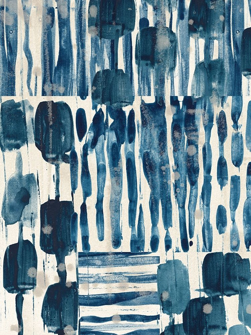 Indigo Patchwork I Poster Print - June Erica Vess