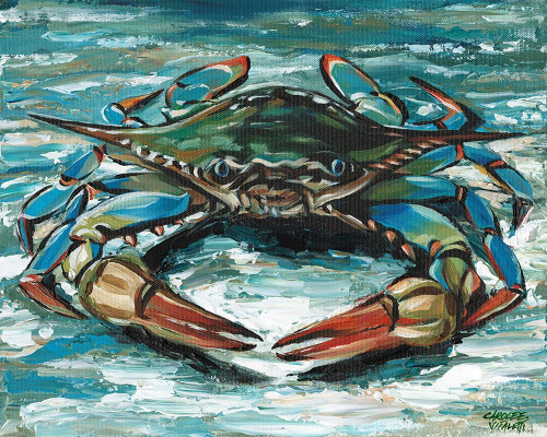 Blue Palette Crab II Poster Print - Carolee Vitaletti