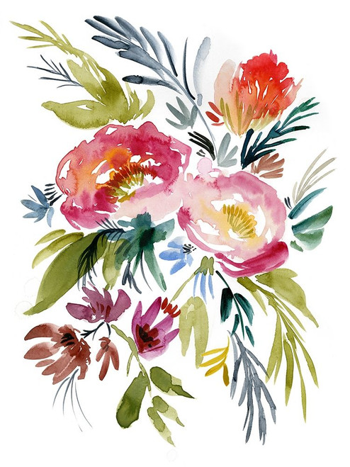 Jeweled Bouquet I Poster Print - Jennifer Goldberger