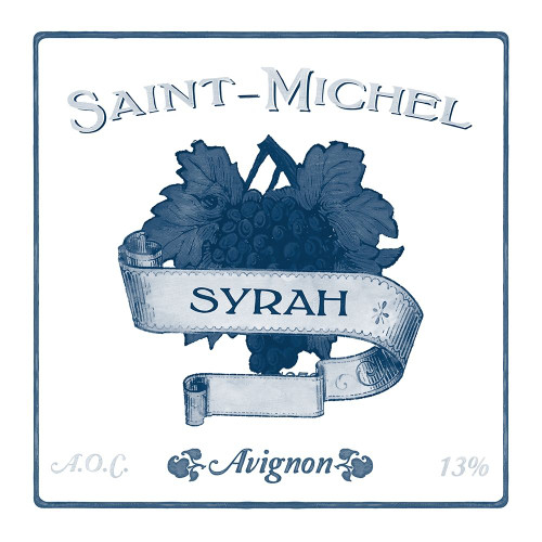 Indigo Wine Labels VI Poster Print - June Erica Vess