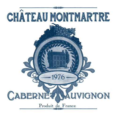 Indigo Wine Labels III Poster Print - June Erica Vess