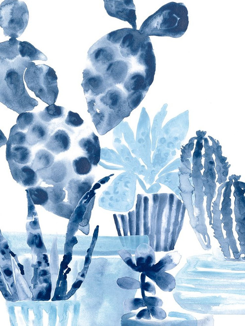 Indigo Succulent II Poster Print - June Erica Vess