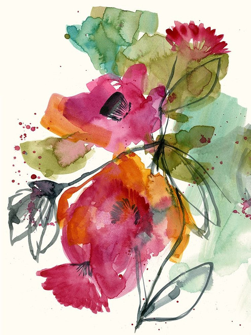 Flower Party I Poster Print - Jennifer Goldberger