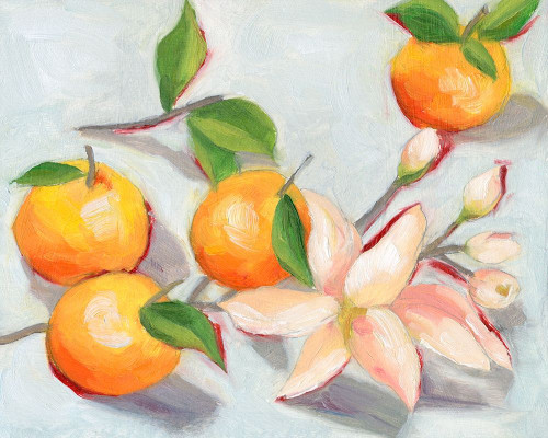 Tangerine Blossoms I Poster Print - Melissa Wang