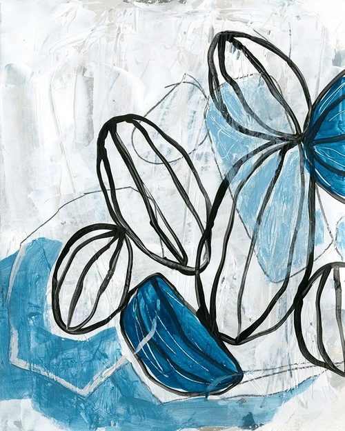 Blue Lanterns I Poster Print - June Erica Vess