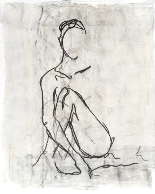 Embellished Nude Contour Sketch II Poster Print - Ethan Harper