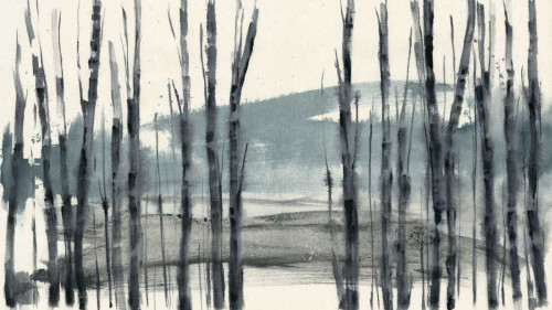 Fluid Treeline I Poster Print - Jennifer Goldberger