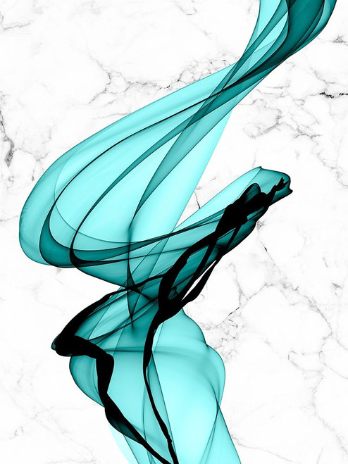 Teal Ribbons I Poster Print - Irena Orlov