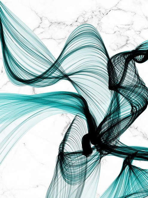 Teal Ribbons VIII Poster Print - Irena Orlov