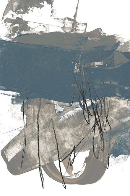 Blue and Grey Swipe I Poster Print - Jennifer Goldberger