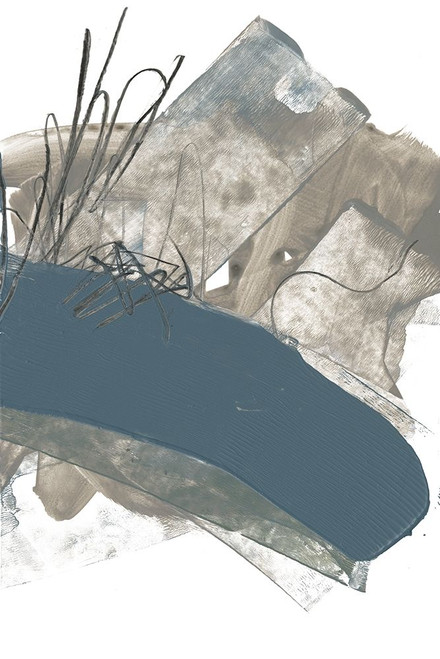 Blue and Grey Swipe III Poster Print - Jennifer Goldberger