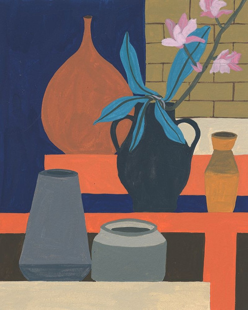 Vases on a Shelf I Poster Print - Melissa Wang