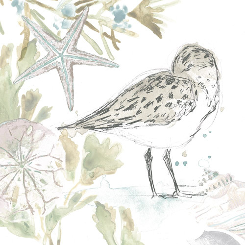 Seaside Sandpipers I Poster Print - June Erica Vess