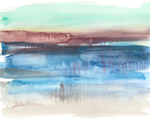 Burgundy Horizon II Poster Print - Jennifer Goldberger