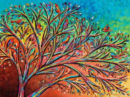 Sunrise Treetop Birds II Poster Print - Carolee Vitaletti