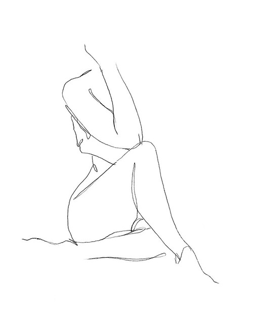 Nude Contour Sketch I Poster Print - Ethan Harper