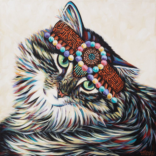 Hippie Cat I Poster Print - Carolee Vitaletti