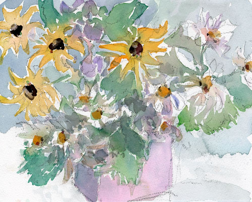 Daisies and Black Eyed Susans II Poster Print - Samuel Dixon