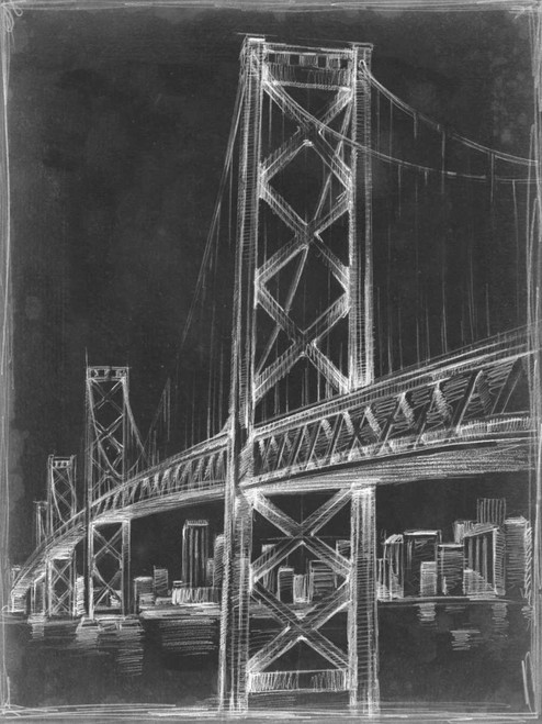 Suspension Bridge Blueprint II Poster Print - Ethan Harper