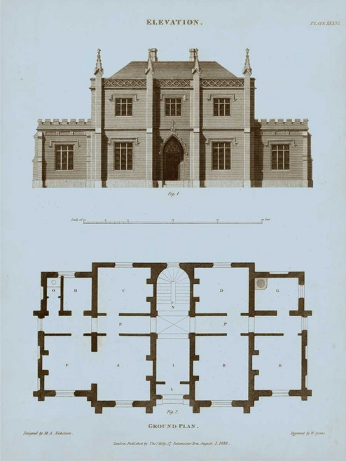 Chambray House and Plan V Poster Print - Thomas Kelly