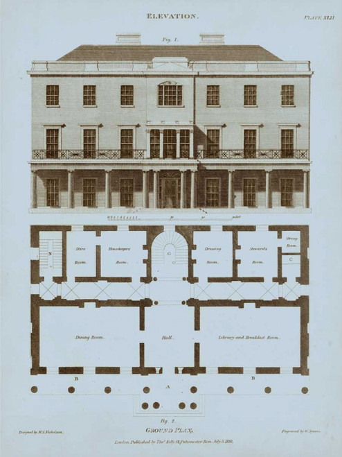 Chambray House and Plan II Poster Print - Thomas Kelly