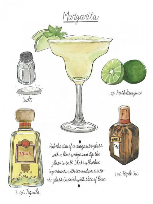 Classic Cocktail - Margarita Poster Print - Naomi McCavitt