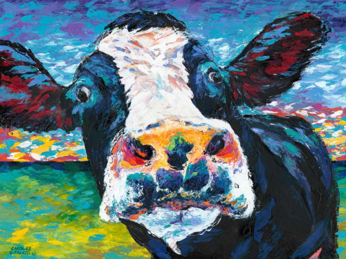 Curious Cow II Poster Print - Carolee Vitaletti