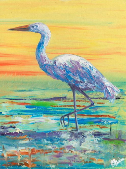 Egret Sunset II Poster Print - Olivia Brewington