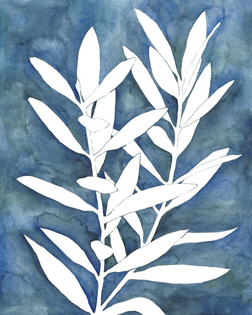 Indigo Leaves IV Poster Print - Megan Meagher