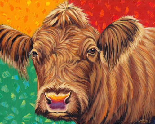 Colorful Country Cows II Poster Print - Carolee Vitaletti