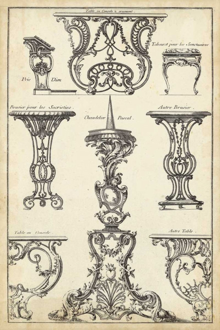 Antique French Ornament I Poster Print - J.F. Blondel