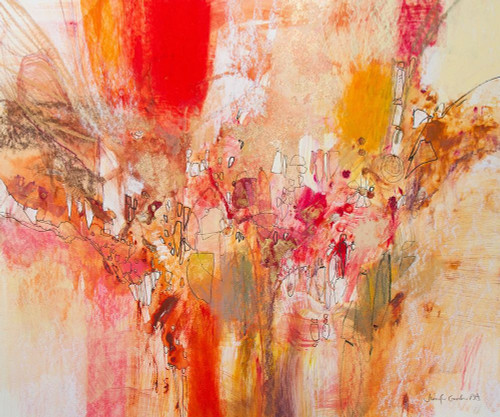 Red, White and Gold V Poster Print - Jennifer Gardner