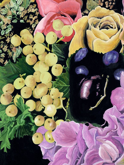 Floral on Black I Poster Print - Melissa Wang