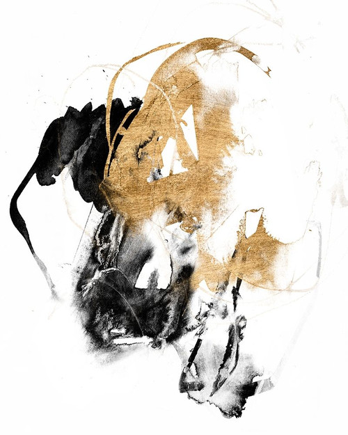 Black and Gold Splash II Poster Print - Jennifer Goldberger