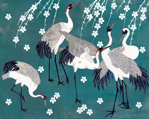 Crane at Night II Poster Print - Melissa Wang