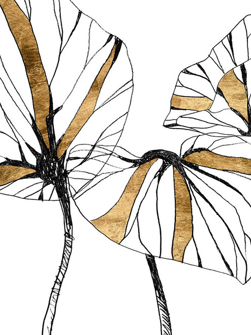 Linear Tropics with Gold I Poster Print - June Erica Vess