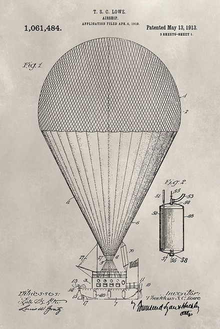 Patent--Hot Air Balloon Poster Print - Alicia Ludwig