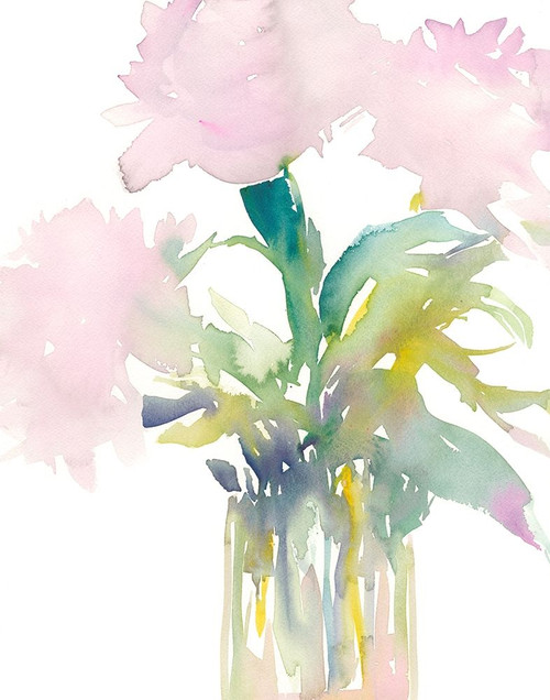 Pink Flowers in Vase Poster Print - Samuel Dixon