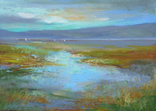 Sailing the South Bay Poster Print - Sheila Finch