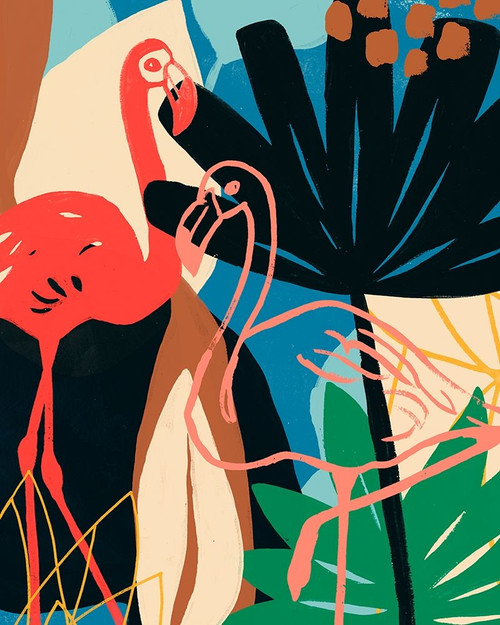 Funky Flamingo I Poster Print - June Erica Vess