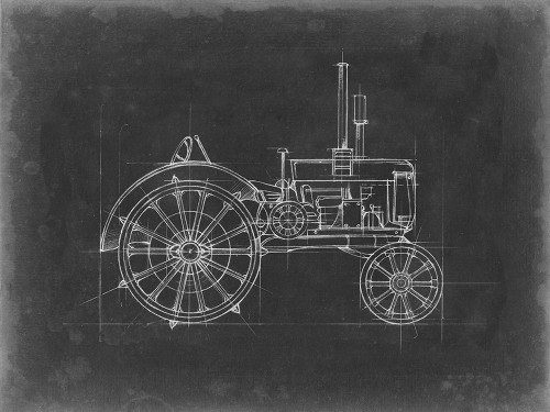 Tractor Blueprint II Poster Print - Ethan Harper