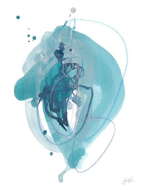 Aqua Orbit I Poster Print - June Erica Vess